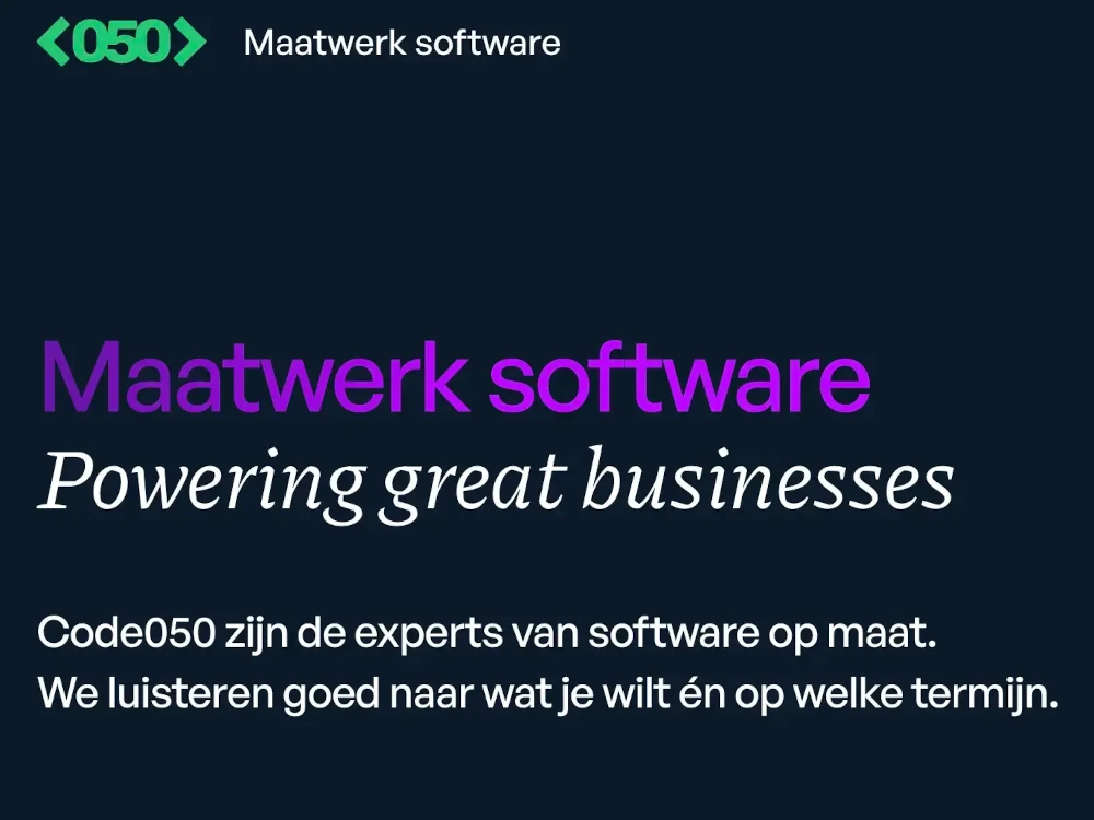 Code050 - maatwerk software, powering great business